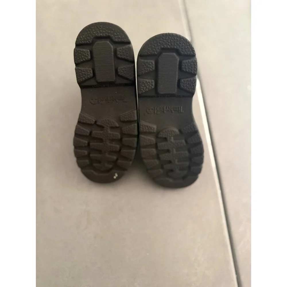 Timberland Kids Black Leather Lace-Up Boots Size 8.5